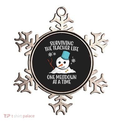 Surviving The Teacher Life One Meltdown At A Time Snowman Ornament