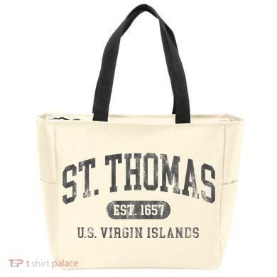 St Thomas Usvi Throwback Text Vacation Souvenir Tote Bag