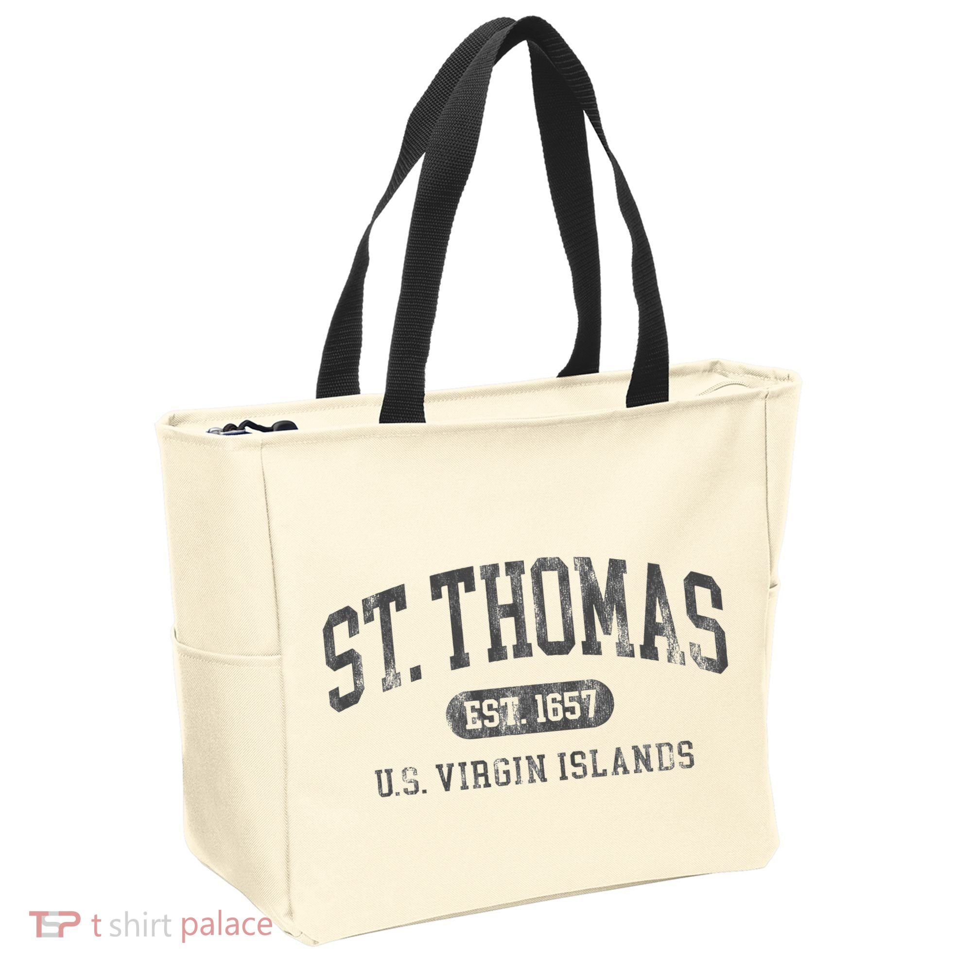 St Thomas Usvi Throwback Text Vacation Souvenir Tote Bag
