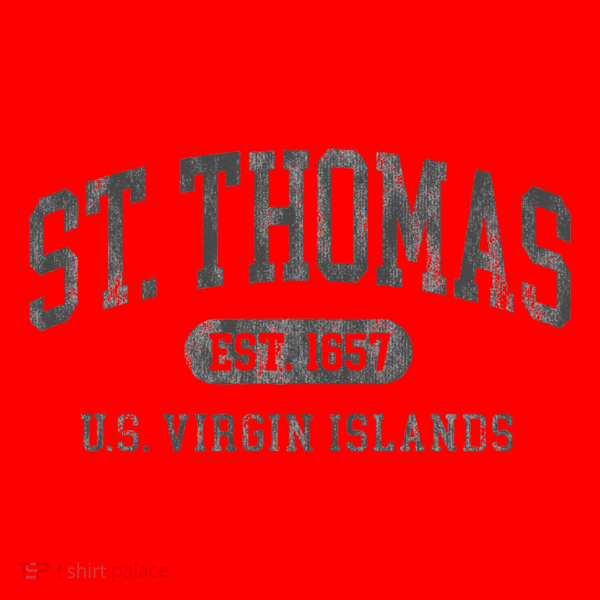 St Thomas Usvi Throwback Text Vacation Souvenir Santa Hat