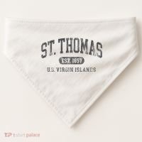 St Thomas Usvi Throwback Text Vacation Souvenir USA-Made Doggie Bandana thumb 0
