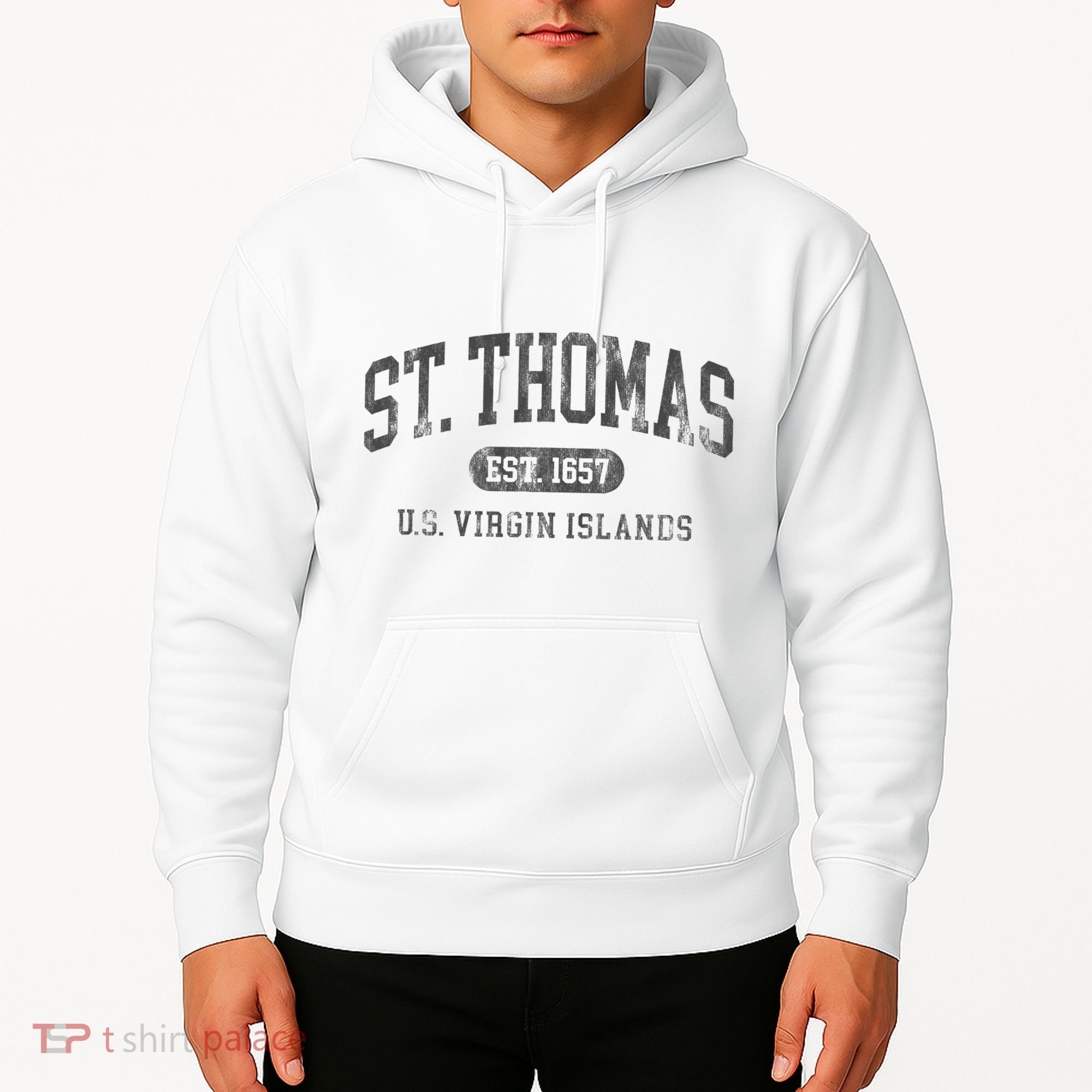 St Thomas Usvi Throwback Text Vacation Souvenir Hoodie
