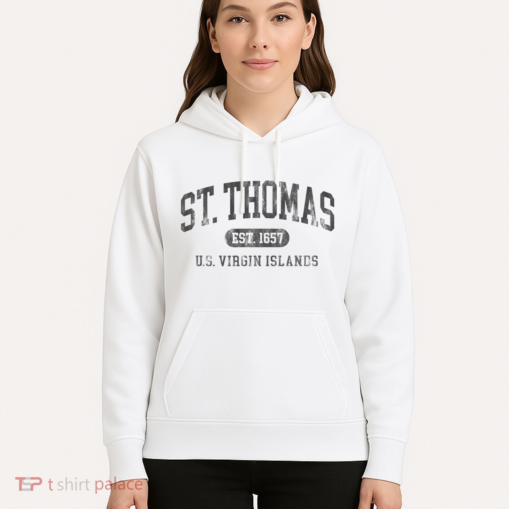St Thomas Usvi Throwback Text Vacation Souvenir Hoodie