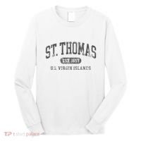 St Thomas Usvi Throwback Text Vacation Souvenir Long Sleeve Shirt thumb 0