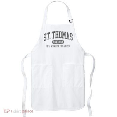 St Thomas Usvi Throwback Text Vacation Souvenir Apron