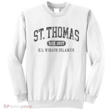 St Thomas Usvi Throwback Text Vacation Souvenir Sweatshirt