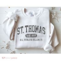 St Thomas Usvi Throwback Text Vacation Souvenir Sweatshirt thumb 2
