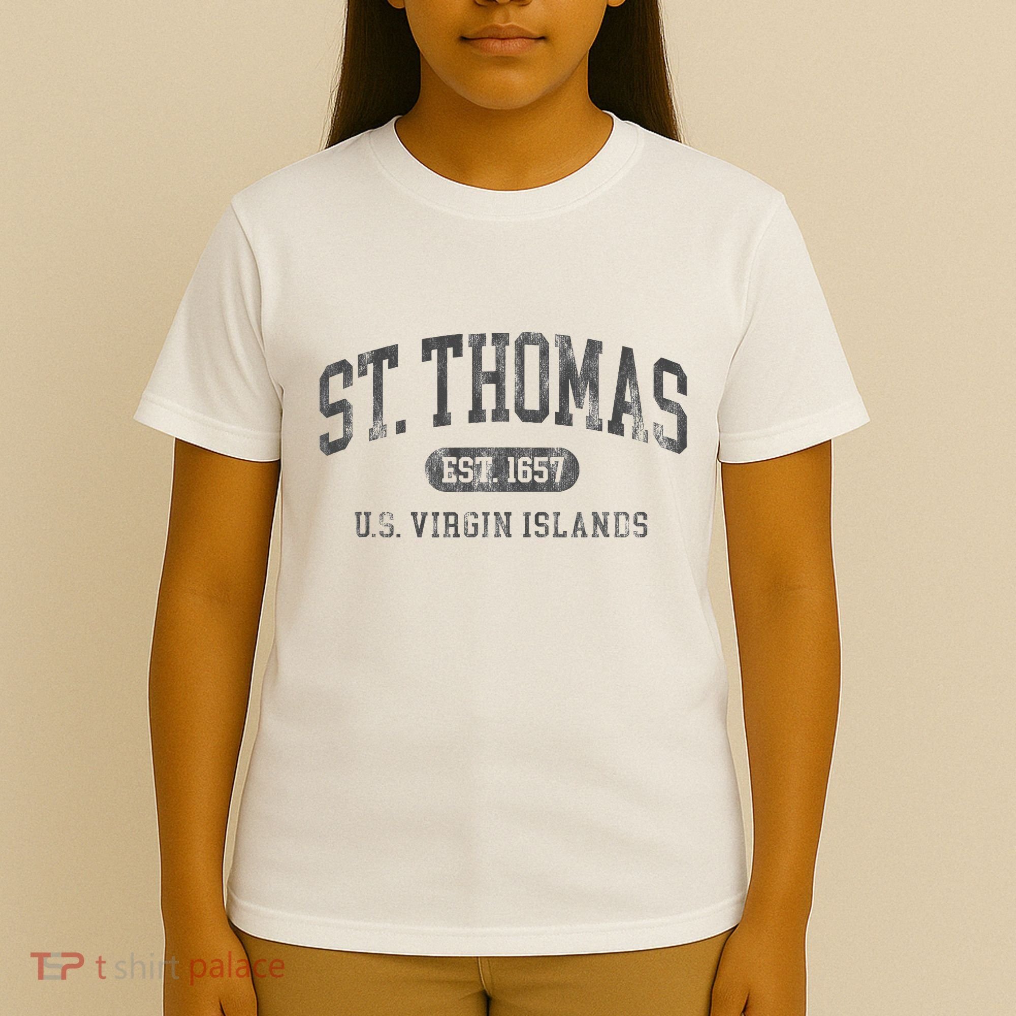 St Thomas Usvi Throwback Text Vacation Souvenir T-Shirt