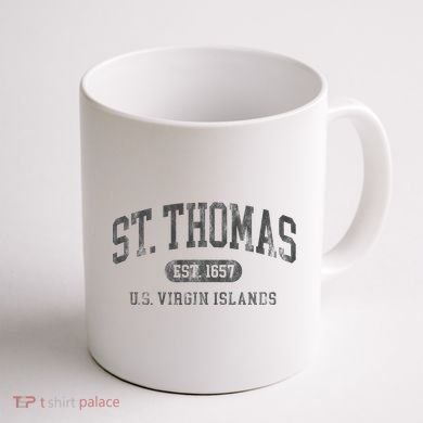 St Thomas Usvi Throwback Text Vacation Souvenir Coffee Mug back