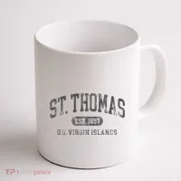 St Thomas Usvi Throwback Text Vacation Souvenir Coffee Mug thumb 1