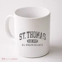 St Thomas Usvi Throwback Text Vacation Souvenir Coffee Mug thumb 0