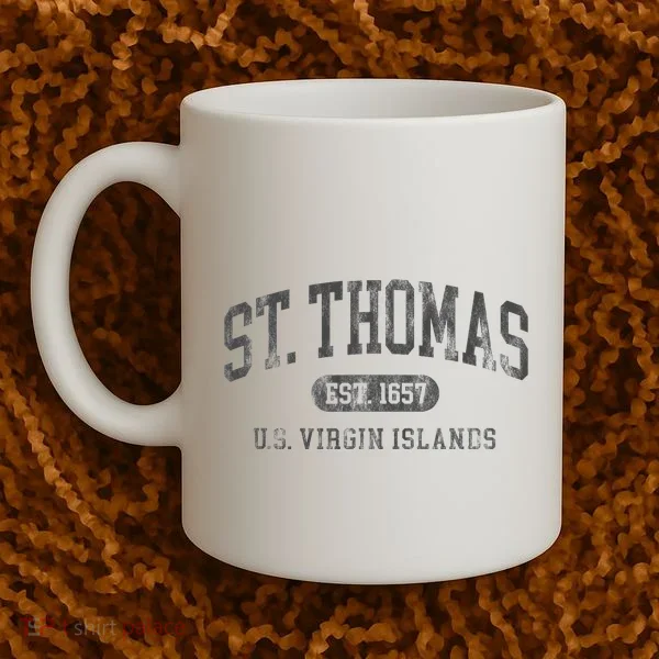 St Thomas Usvi Throwback Text Vacation Souvenir Coffee Mug