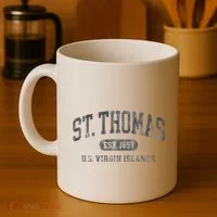 St Thomas Usvi Throwback Text Vacation Souvenir Coffee Mug thumb 4