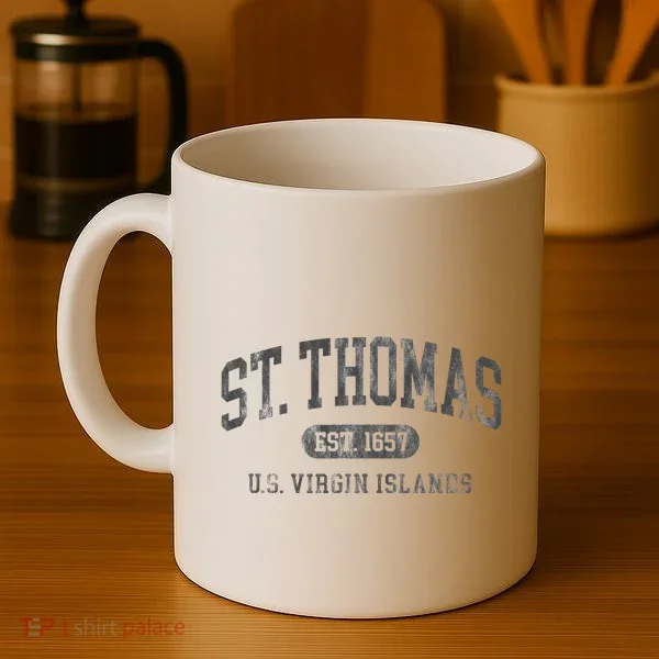 St Thomas Usvi Throwback Text Vacation Souvenir Coffee Mug