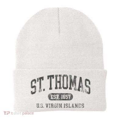 St Thomas Usvi Throwback Text Vacation Souvenir Beanie