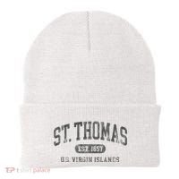 St Thomas Usvi Throwback Text Vacation Souvenir Beanie thumb 0