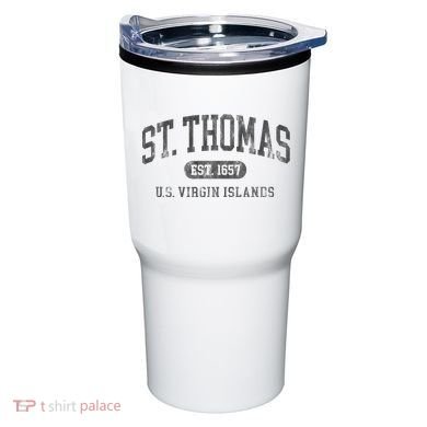 St Thomas Usvi Throwback Text Vacation Souvenir Tumbler