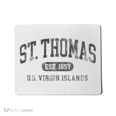 St Thomas Usvi Throwback Text Vacation Souvenir Mousepad