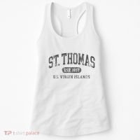 St Thomas Usvi Throwback Text Vacation Souvenir Women's Tank Top thumb 0