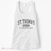 St Thomas Usvi Throwback Text Vacation Souvenir Women's Tank Top thumb 0