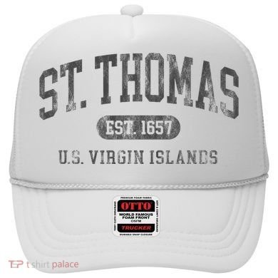 St Thomas Usvi Throwback Text Vacation Souvenir Hat