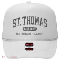 St Thomas Usvi Throwback Text Vacation Souvenir Hat thumb 0