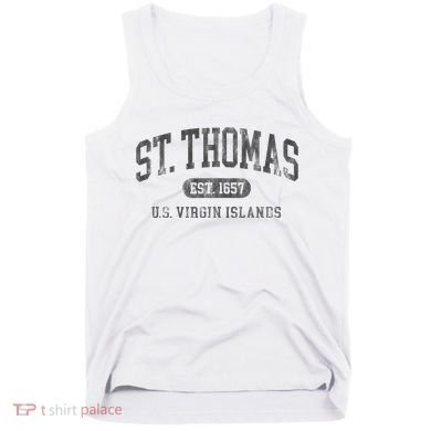 St Thomas Usvi Throwback Text Vacation Souvenir Tank Top