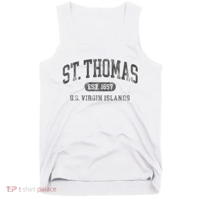 St Thomas Usvi Throwback Text Vacation Souvenir Tank Top