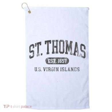 St Thomas Usvi Throwback Text Vacation Souvenir Golf Towel