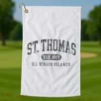 St Thomas Usvi Throwback Text Vacation Souvenir Golf Towel thumb 1