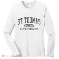 St Thomas Usvi Throwback Text Vacation Souvenir Women's Long Sleeve Shirt thumb 0