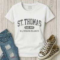 St Thomas Usvi Throwback Text Vacation Souvenir Women's T-Shirt thumb 3