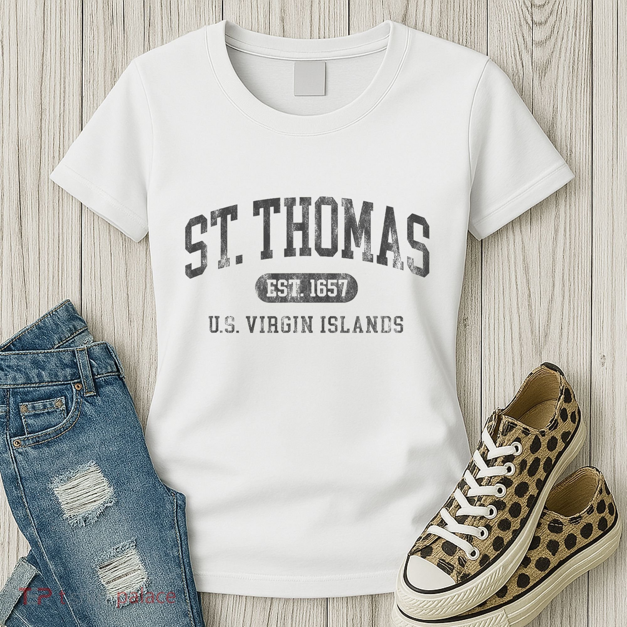 St Thomas Usvi Throwback Text Vacation Souvenir Women's T-Shirt