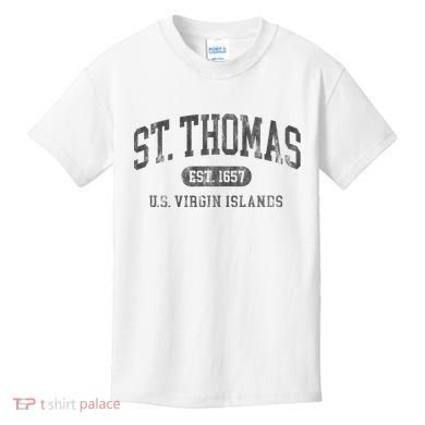 St Thomas Usvi Throwback Text Vacation Souvenir Kids T-Shirt