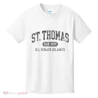 St Thomas Usvi Throwback Text Vacation Souvenir Kids T-Shirt thumb 0