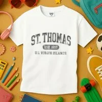 St Thomas Usvi Throwback Text Vacation Souvenir Kids T-Shirt thumb 3