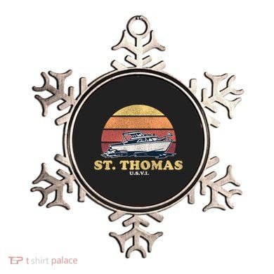Saint Thomas USVI Vintage Boating 70s Retro Boat Design  Ornament
