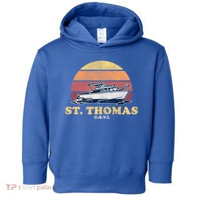 Saint Thomas USVI Vintage Boating 70s Retro Boat Design  Toddler Hoodie