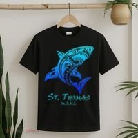 St. Thomas, Usvi Vintage Retro Tribal Shark Vacation T-Shirt thumb 2