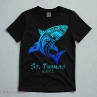 St. Thomas, Usvi Vintage Retro Tribal Shark Vacation T-Shirt thumb 5