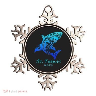 St. Thomas, Usvi Vintage Retro Tribal Shark Vacation Ornament