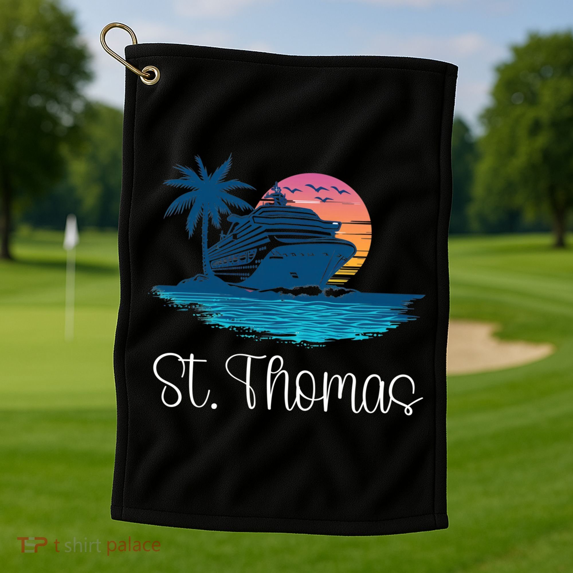 St Thomas Usvi Islands Holiday Cruise Cruising Cool Gift Golf Towel