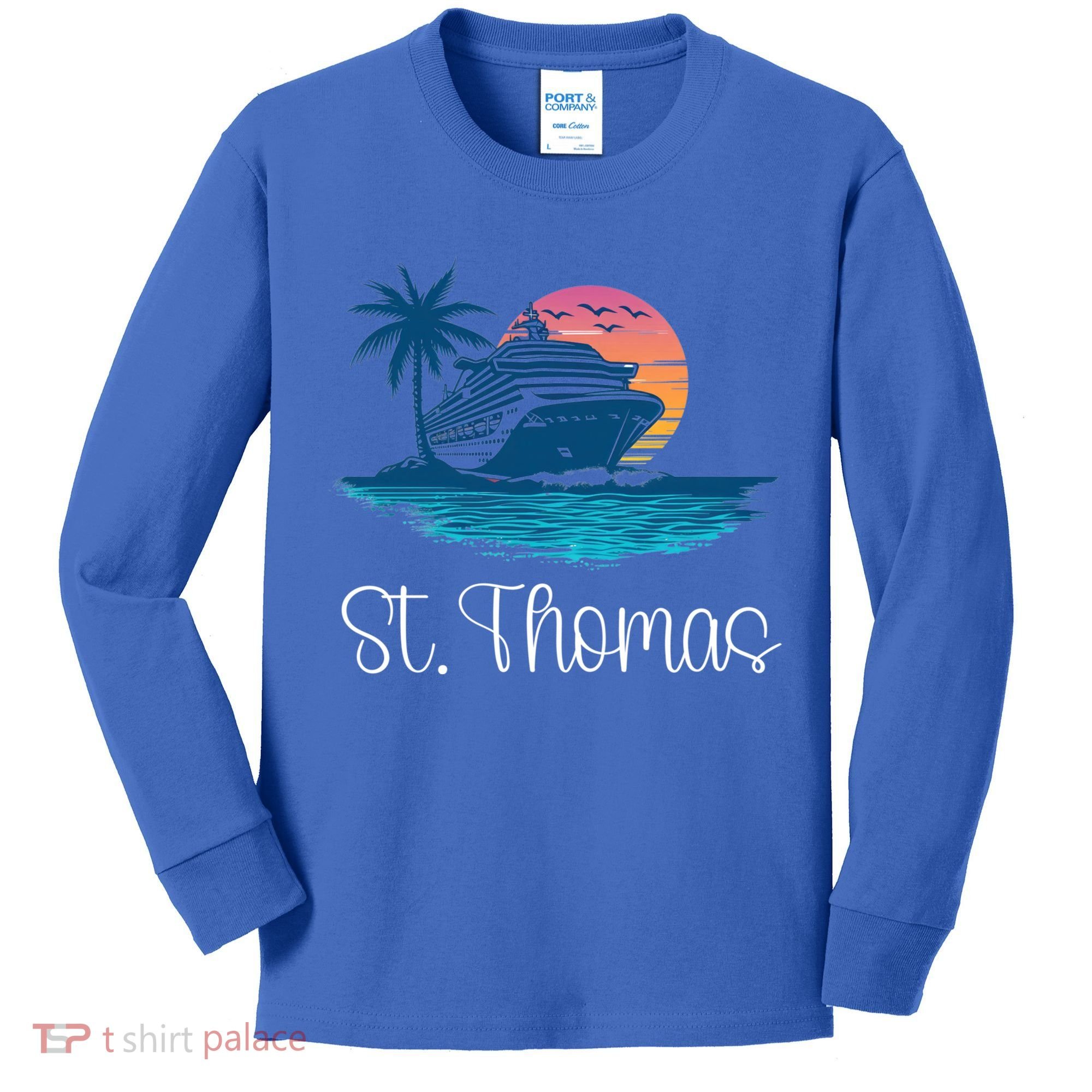 St Thomas Usvi Islands Holiday Cruise Cruising Cool Gift Kids Long Sleeve Shirt