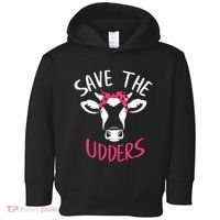 Save The Udders Breast Cancer Awareness Cow Toddler Hoodie thumb 0