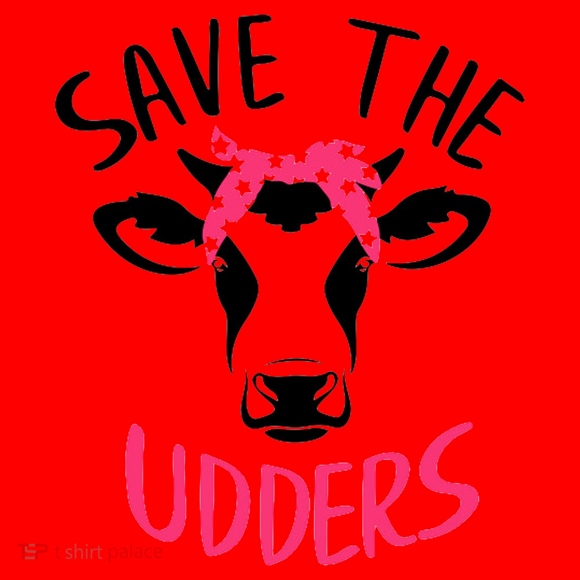 Save The Udders Breast Cancer Awareness Cow Santa Hat