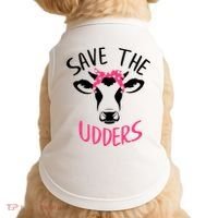 Save The Udders Breast Cancer Awareness Cow Doggie Tank thumb 0