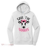 Save The Udders Breast Cancer Awareness Cow Women's Hoodie thumb 0