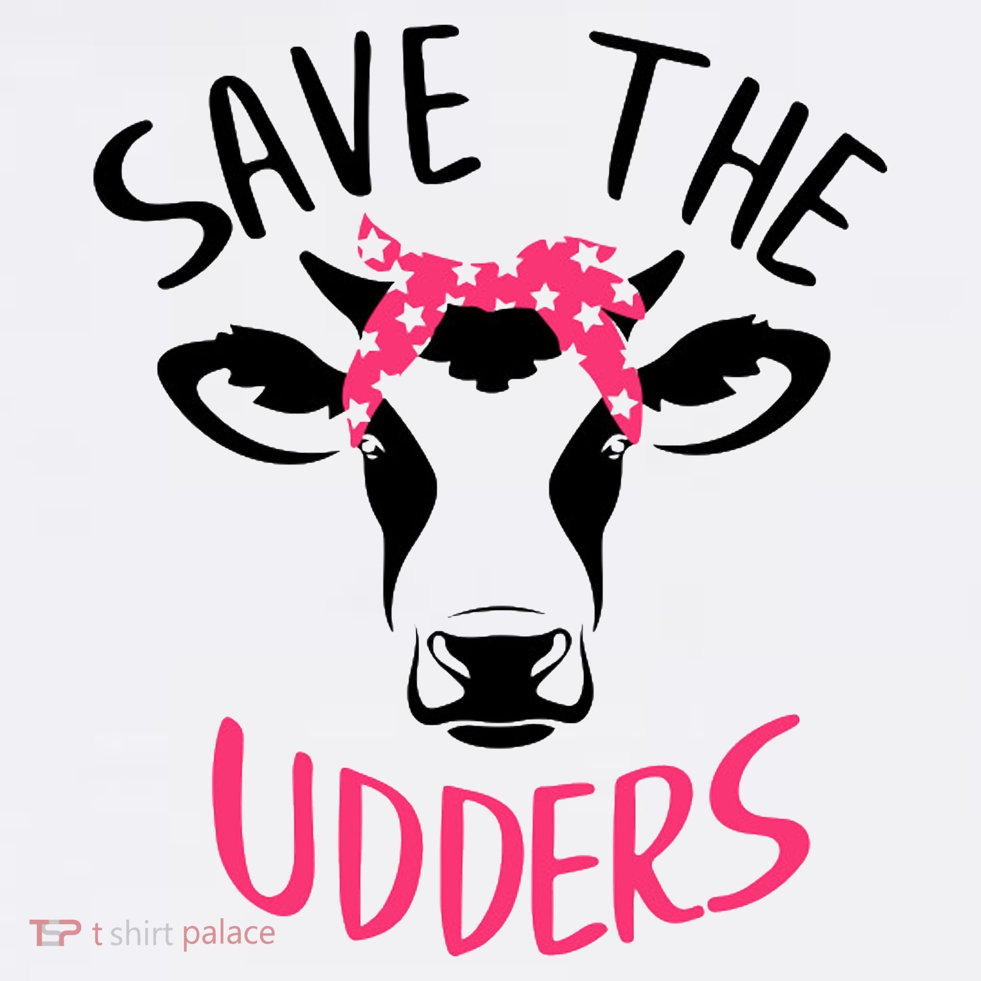 Save The Udders Breast Cancer Awareness Cow Women's Hoodie