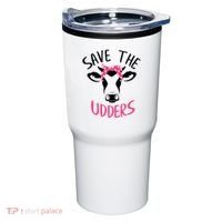 Save The Udders Breast Cancer Awareness Cow Tumbler thumb 0