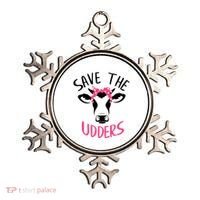 Save The Udders Breast Cancer Awareness Cow Ornament thumb 0